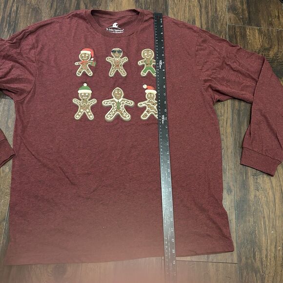 St. Jude Size XL Gingerbread Man Winter Christmas Long Sleeved T-Shirt NWOT - Picture 2 of 6